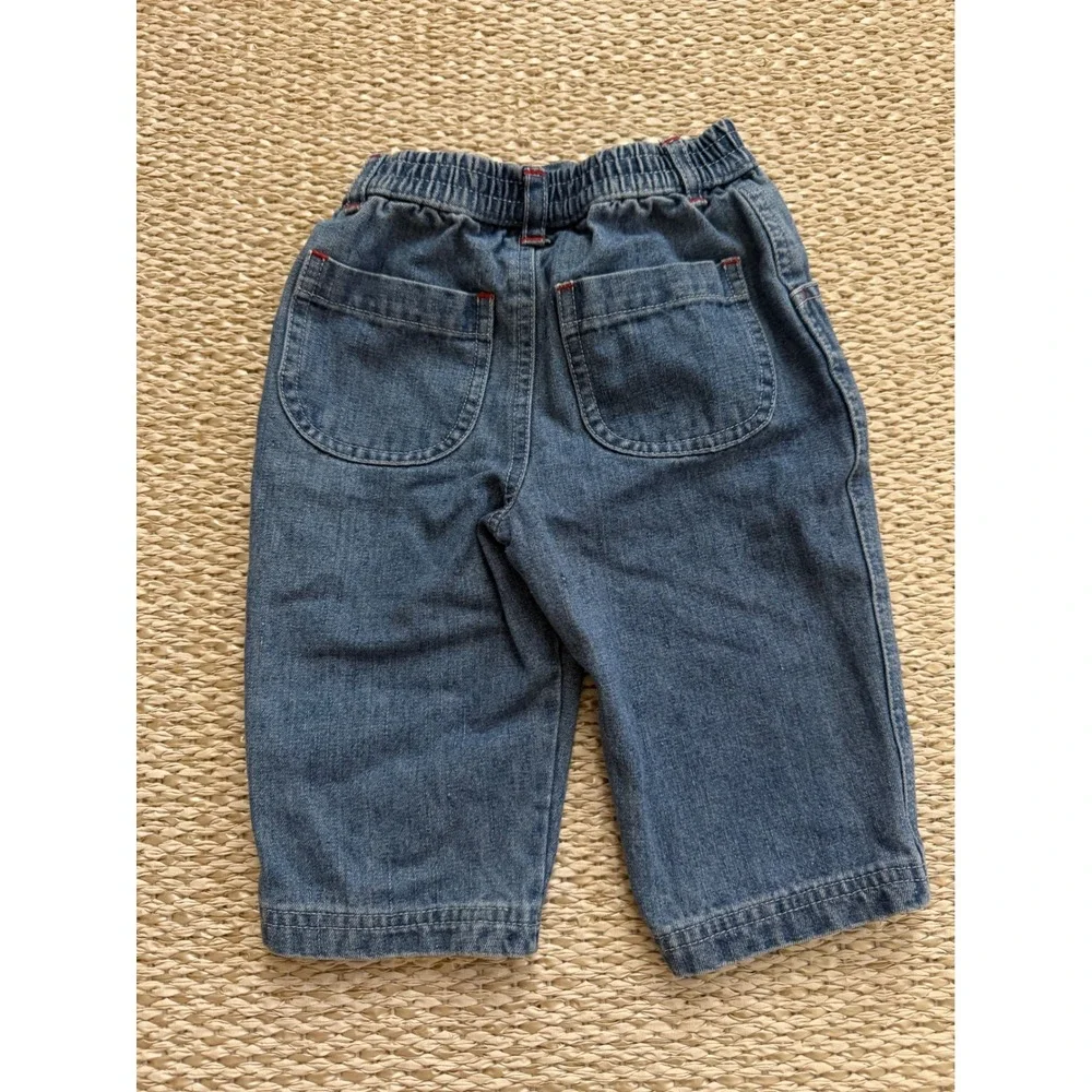 Vintage Sesame Street Elmo Baseball League‎ Toddler infant denim jeans 90's 12 M